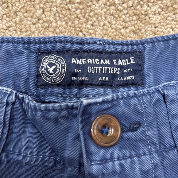 American Eagle Outfitters Navy Flat Front Shorts - Picture 2 of 4